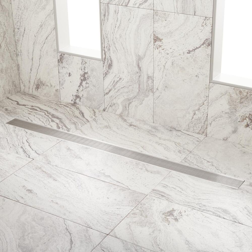 Carmen SH439034SS Tile In shower Drain Brushed Stainless Steel 48"